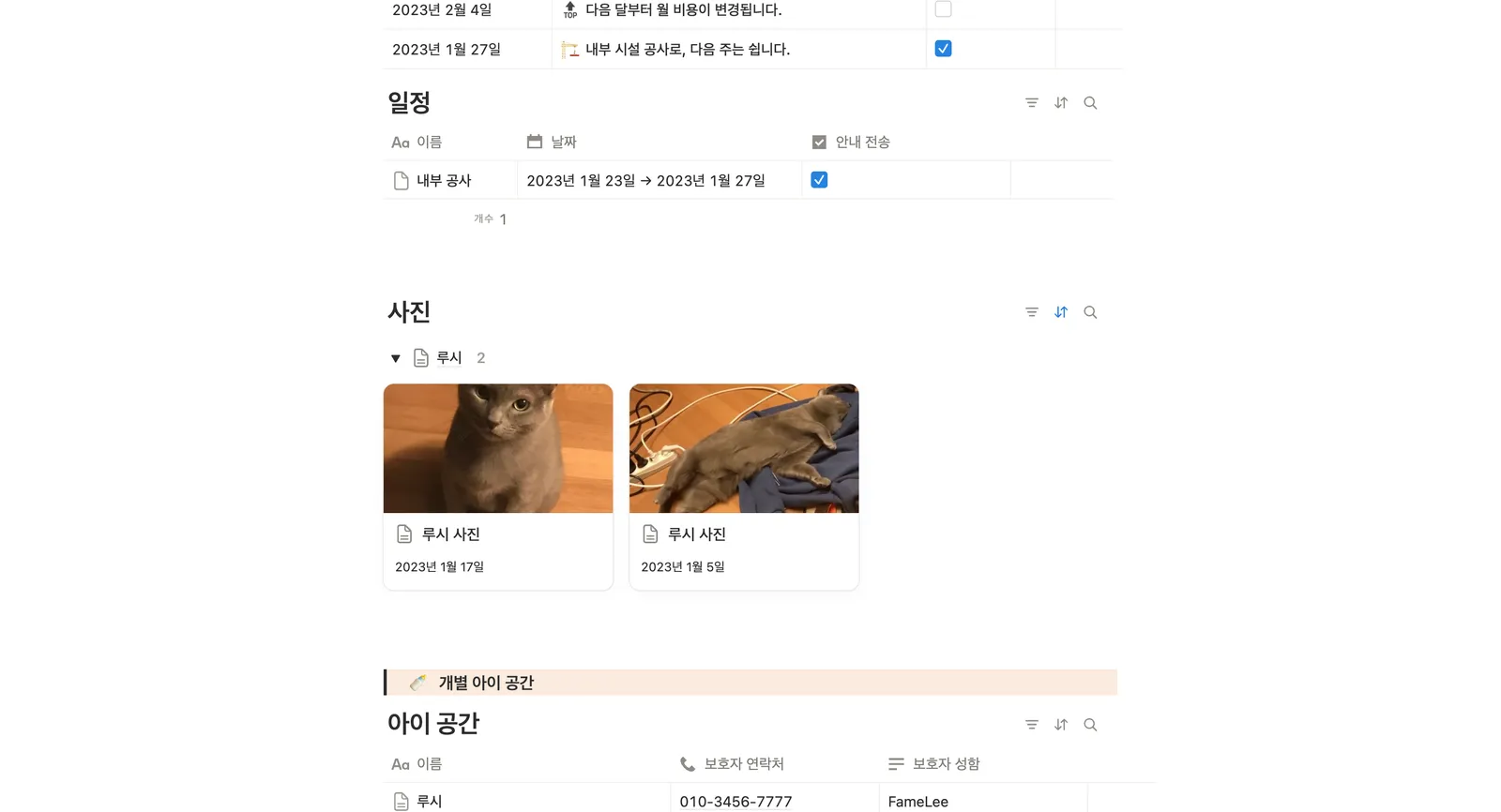 유치원 가정통신문 템플릿 노션 화면 2
